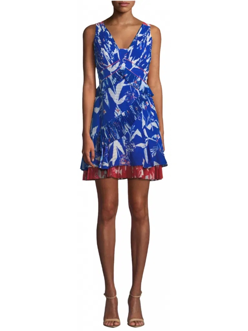 TANYA TAYLOR Silk Ruffle Mini Dress